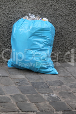 Blue garbage pack