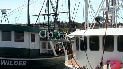 Docked fishing boats cape cod