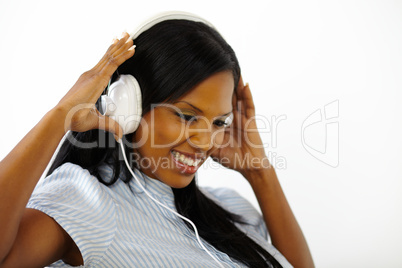 Relaxed young woman listening to music