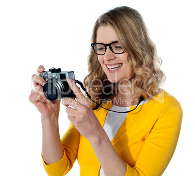 Female photographer with a camera