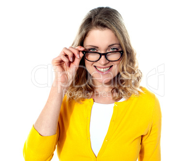 Happy teenage girl with eyeglasses