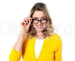 Happy teenage girl with eyeglasses