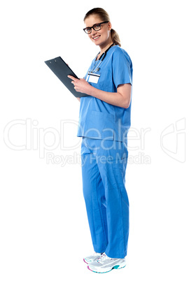 Full length portrait of a lady doctor