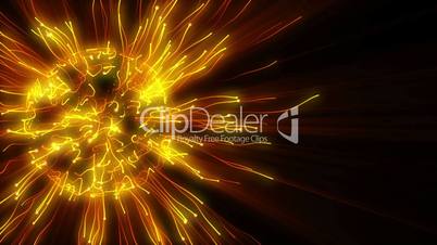 Abstract gold plasma sphere
