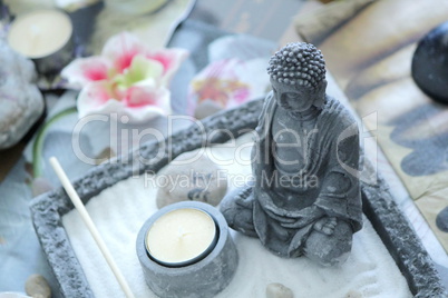 Zen buddha and table