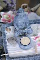 Zen buddha and table