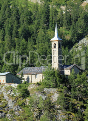 Saint-Jacques d'Assyrie church at Tignes, France