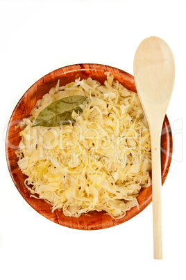 Sauerkraut in einer Holzschüssel