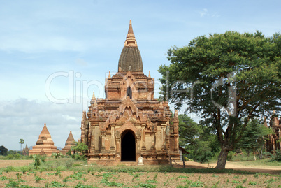 Brick temple and pagodas