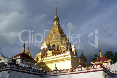 Temple with golden stupa