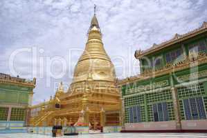 Monastery with golden stupa
