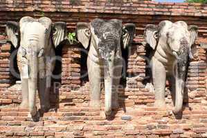 Elephants and pagoda