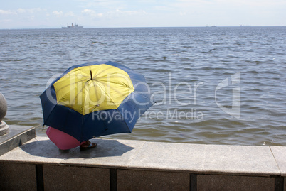 Woman and umbrella