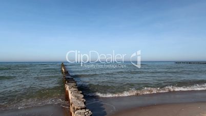 Baltic Sea - Beach with Wooden Stakes