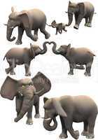 Cartoon Elephants