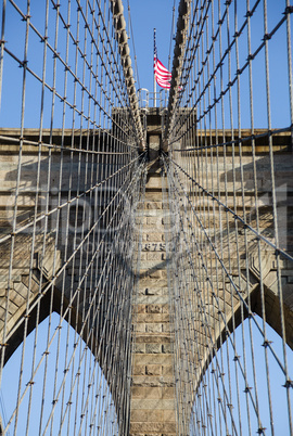 Detail of suspension on Brooklyn Bridge