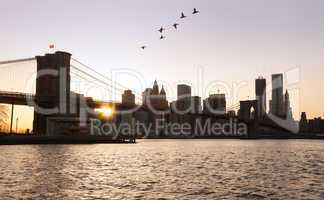 Brooklyn Bridge towards lower manhattan