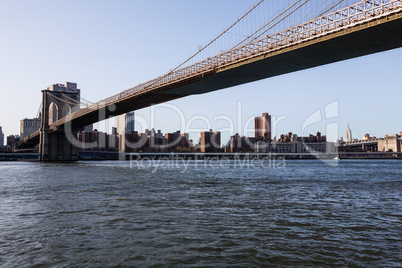 Brooklyn Bridge towards midtown manhattan