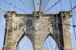 Detail of suspension on Brooklyn Bridge