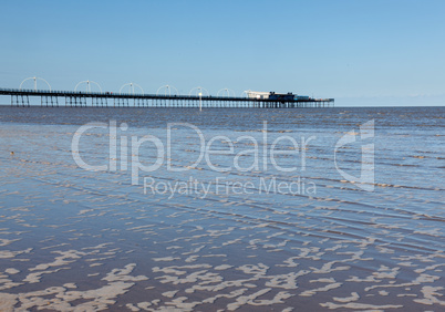 High tide at Southport pier in England