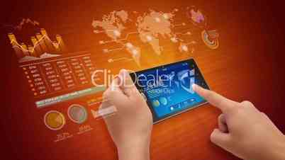 Touchscreen business concept