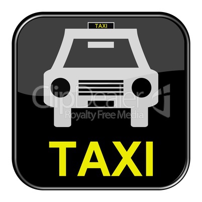 Glossy Button schwarz - Taxi