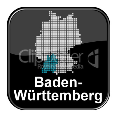 Glossy Button schwarz - Bundesland Baden-Württemberg