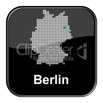 Glossy Button schwarz - Berlin