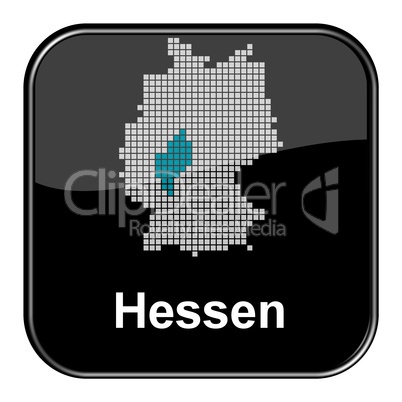 Glossy Button schwarz - Bundesland Hessen