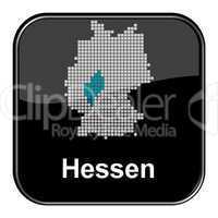 Glossy Button schwarz - Bundesland Hessen