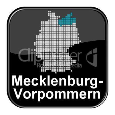 Glossy Button schwarz - Bundesland Mecklenburg-Vorpommern