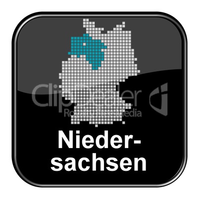 Glossy Button schwarz - Bundesland Niedersachsen
