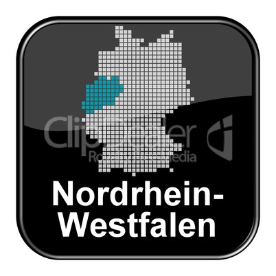 Glossy Button schwarz - Bundesland Nordrhein-Westfalen