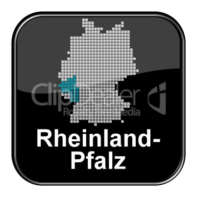 Glossy Button schwarz - Bundesland Rheinland-Pfalz