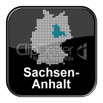 Glossy Button schwarz - Bundesland Sachsen-Anhalt