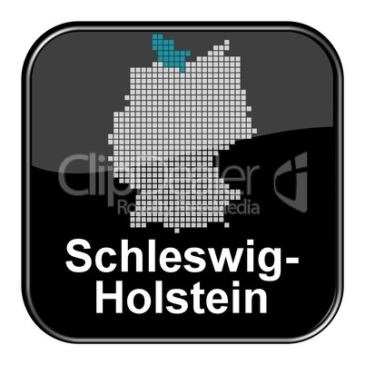 Glossy Button schwarz - Bundesland Schleswig-Holstein