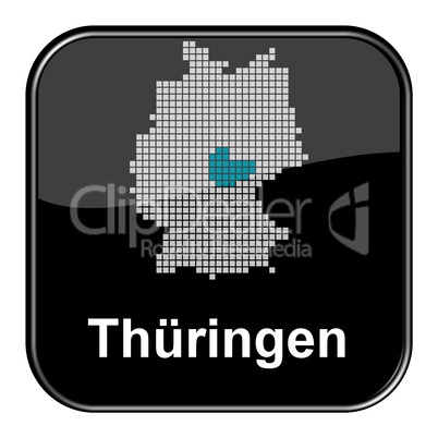 Glossy Button schwarz - Bundesland Thüringen