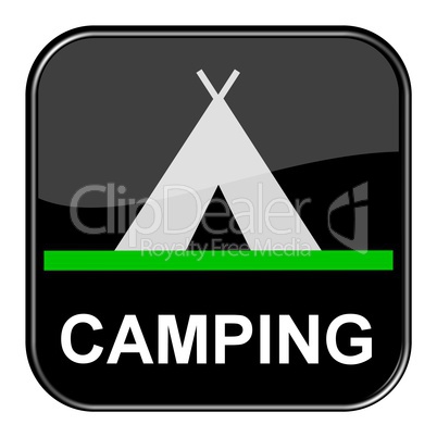 Glossy Button schwarz - Camping