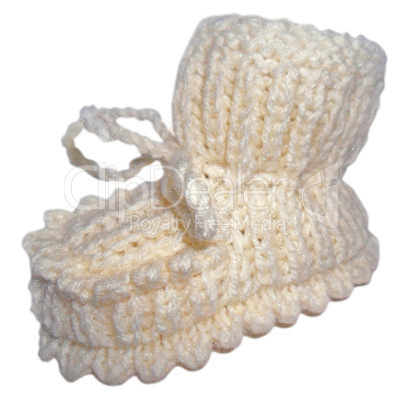 Hand knitted baby booties