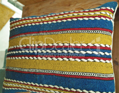 Vintage handwoven pillowcase with handmade embroidery