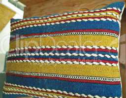 Vintage handwoven pillowcase with handmade embroidery
