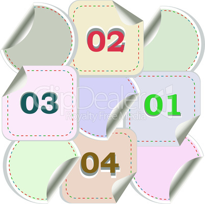 Design of advertisement numbers vector labels stickers tag