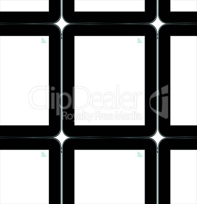 Vector tablet pc with empty white screen and black frame