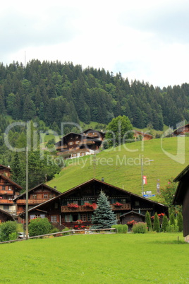 Chalets at Diablerets village, Switzerland