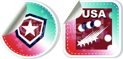 Stickers label set Made in USA. Vector illustration