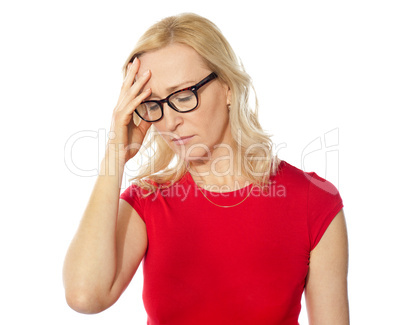 Frustrated pretty caucasian woman