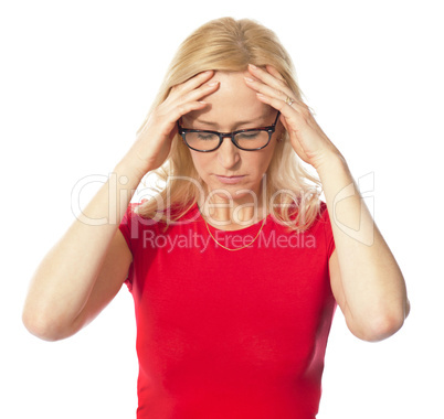 A picture of a frustrated woman