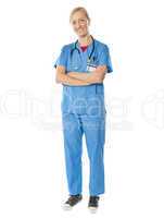 Aged medical professional with stethoscope