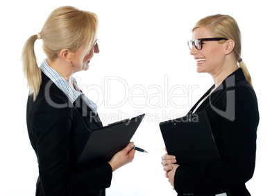 Corporate womans meet face to face