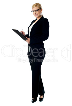 Businesswoman with a clipboard